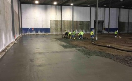 Pouring the mud slab at